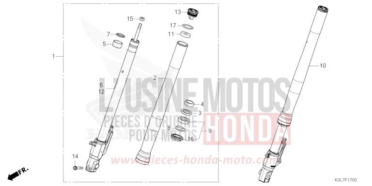 FRONT FORK for ADV 350 MAT PEARL COOL WHITE (NHB44) from 2024